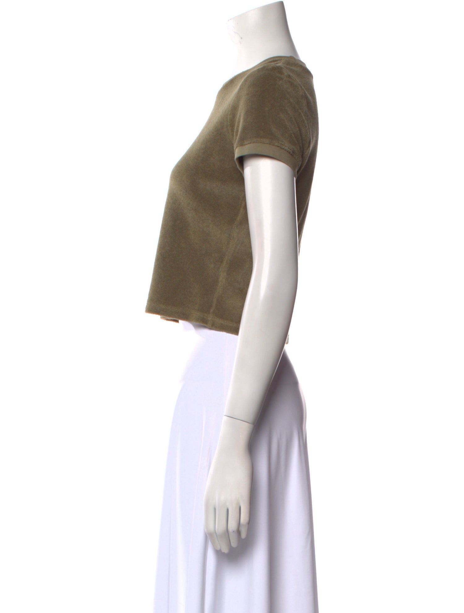 Suzie Kondi Terry Cloth Crew Neck Crop Top