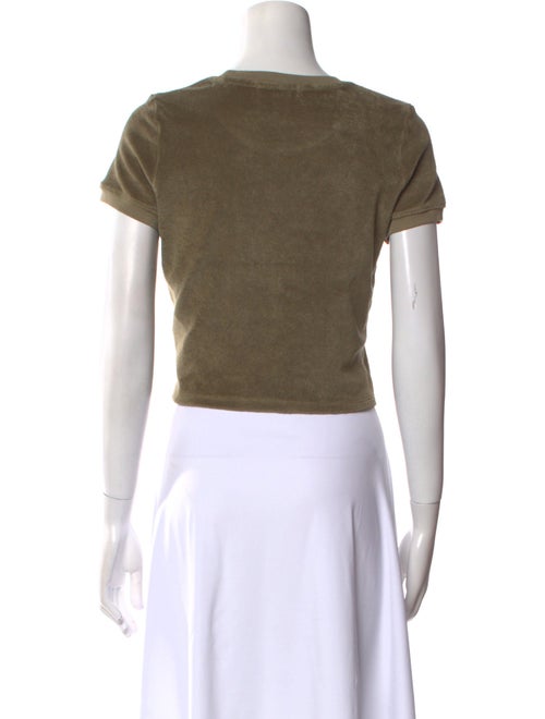 Suzie Kondi Terry Cloth Crew Neck Crop Top