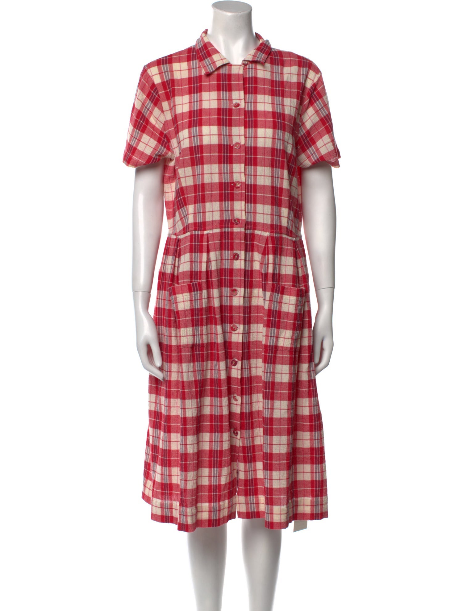 Suzie Kondi Plaid Print Midi Length Dress