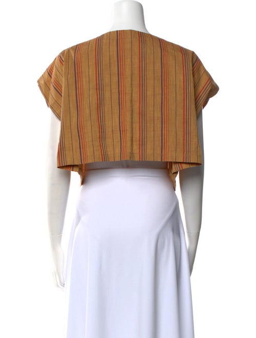 Suzie Kondi Striped Bateau Neckline Crop Top