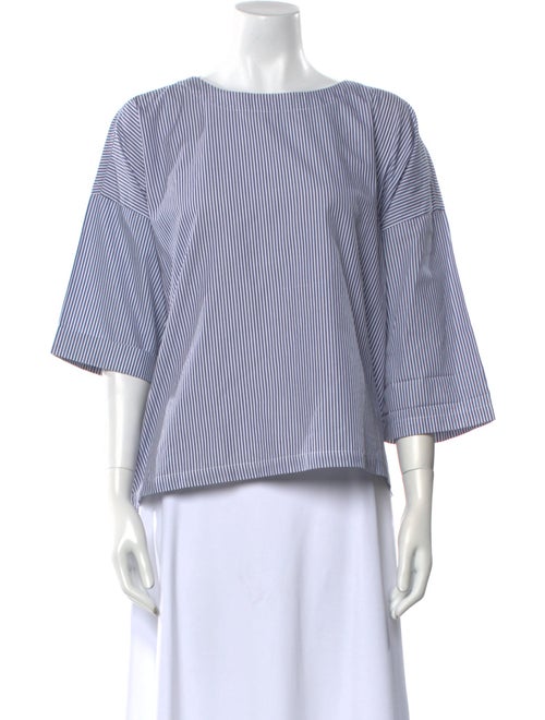 Suzie Kondi Striped Bateau Neckline Blouse