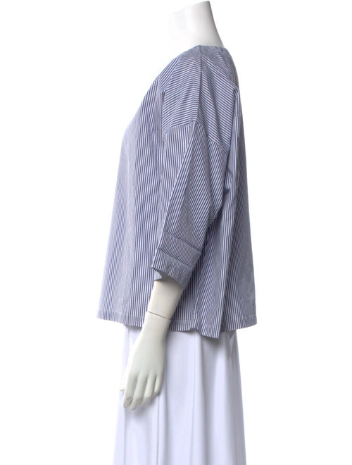 Suzie Kondi Striped Bateau Neckline Blouse