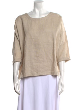 Suzie Kondi Linen Scoop Neck Top