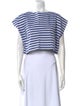 Suzie Kondi Striped Bateau Neckline Crop Top