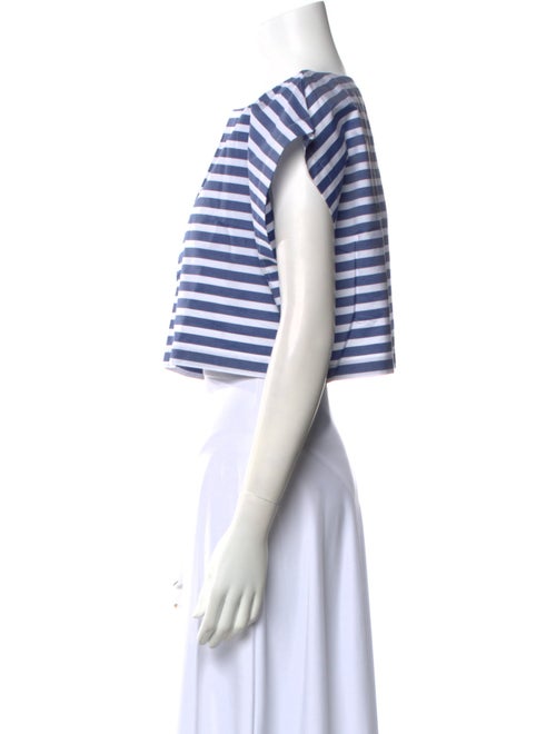 Suzie Kondi Striped Bateau Neckline Crop Top