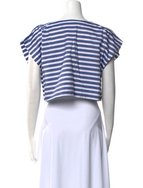 Suzie Kondi Striped Bateau Neckline Crop Top