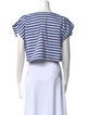 Suzie Kondi Striped Bateau Neckline Crop Top