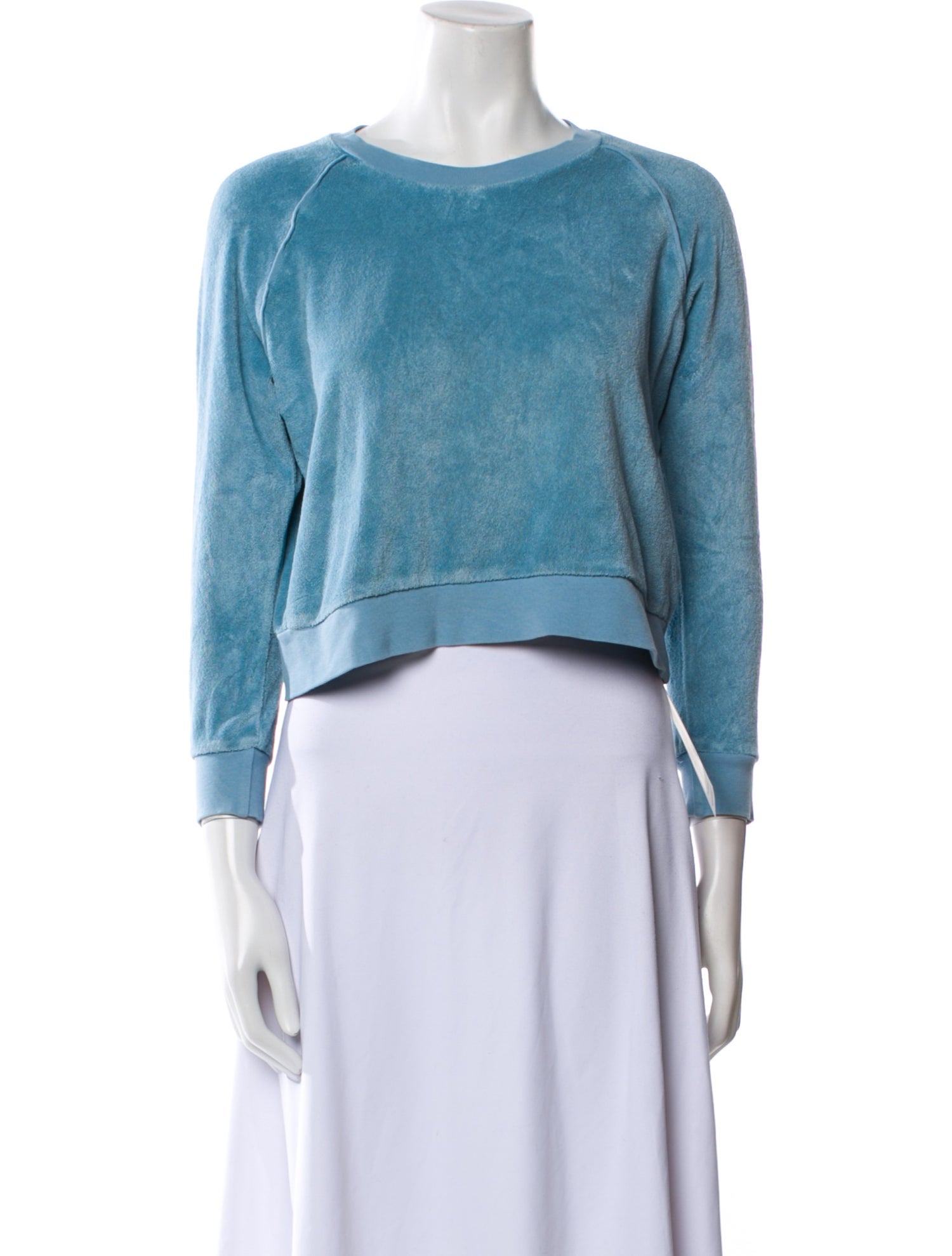 Suzie Kondi Bateau Neckline Three-Quarter Sleeve Crop Top