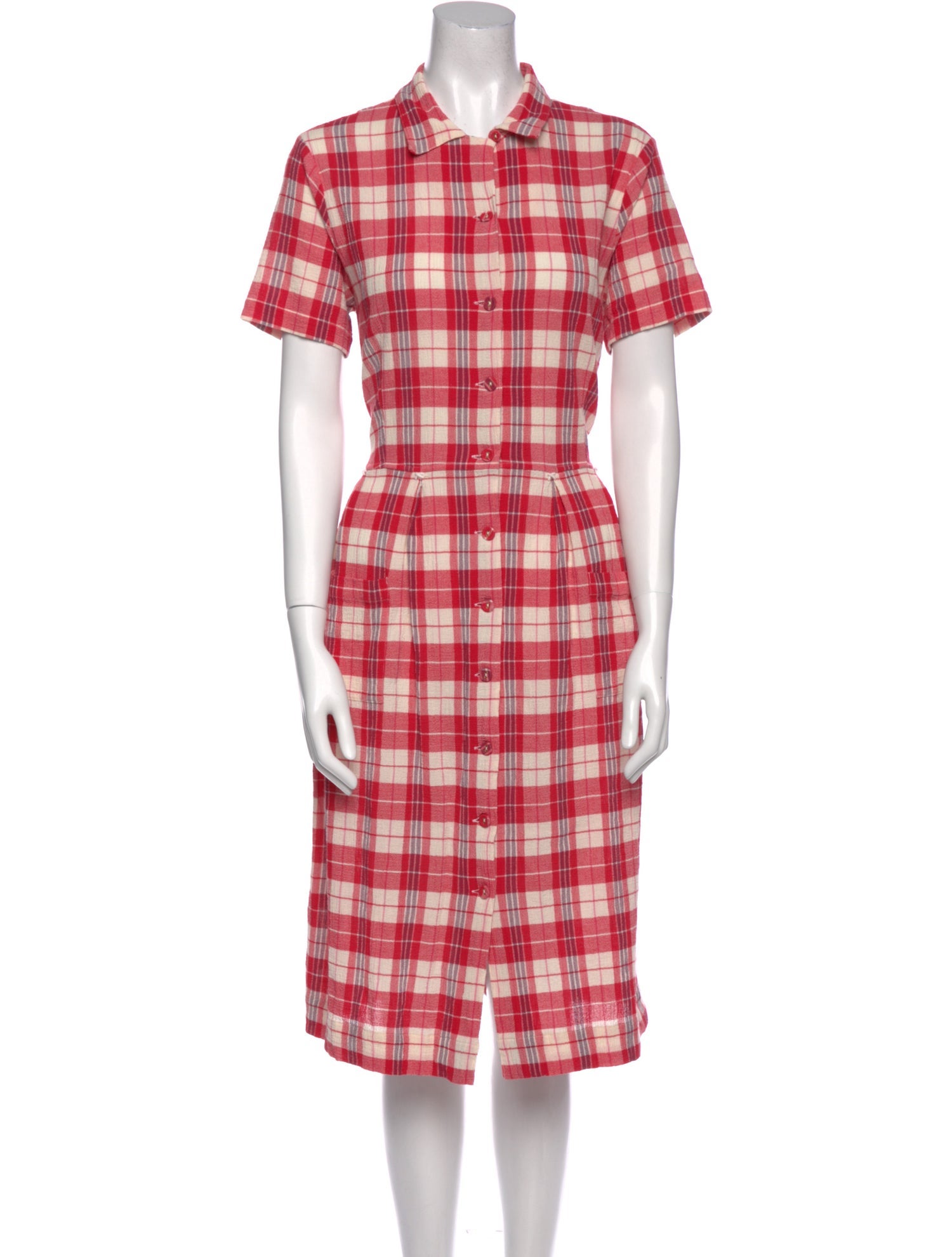 Suzie Kondi Plaid Print Midi Length Dress