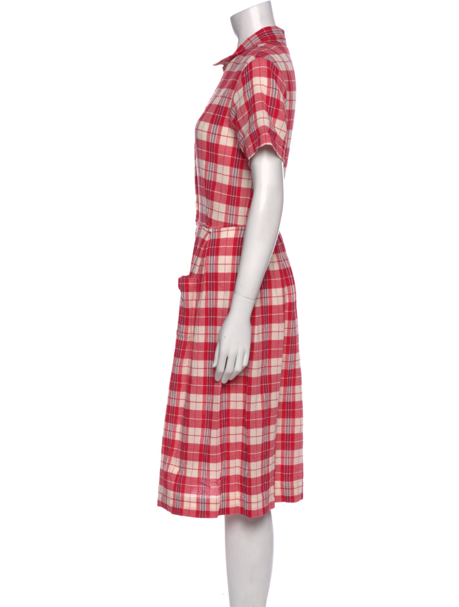Suzie Kondi Plaid Print Midi Length Dress