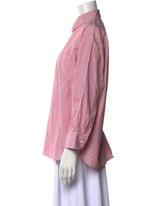 Suzie Kondi Striped Three-Quarter Sleeve Button-Up Top