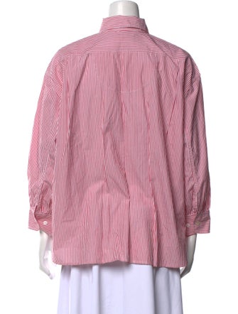 Suzie Kondi Striped Three-Quarter Sleeve Button-Up Top