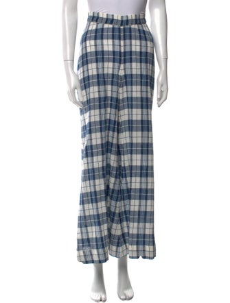 Suzie Kondi Plaid Print Wide Leg Pants