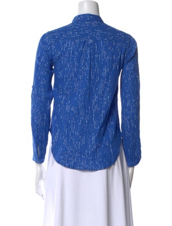 Suzie Kondi Striped Mock Neck Button-Up Top