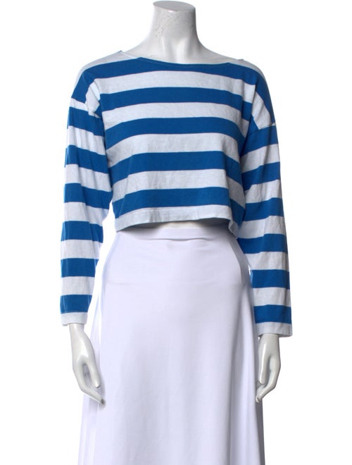 Suzie Kondi Striped Scoop Neck Crop Top