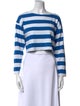 Suzie Kondi Striped Scoop Neck Crop Top