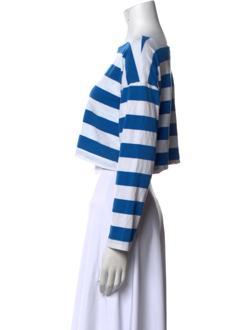 Suzie Kondi Striped Scoop Neck Crop Top