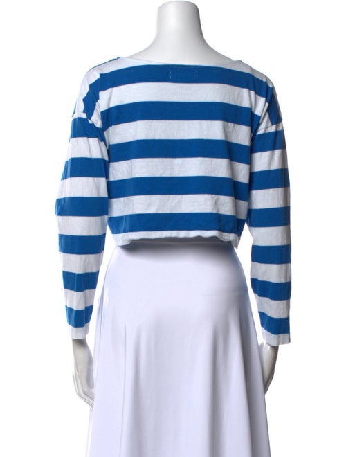 Suzie Kondi Striped Scoop Neck Crop Top