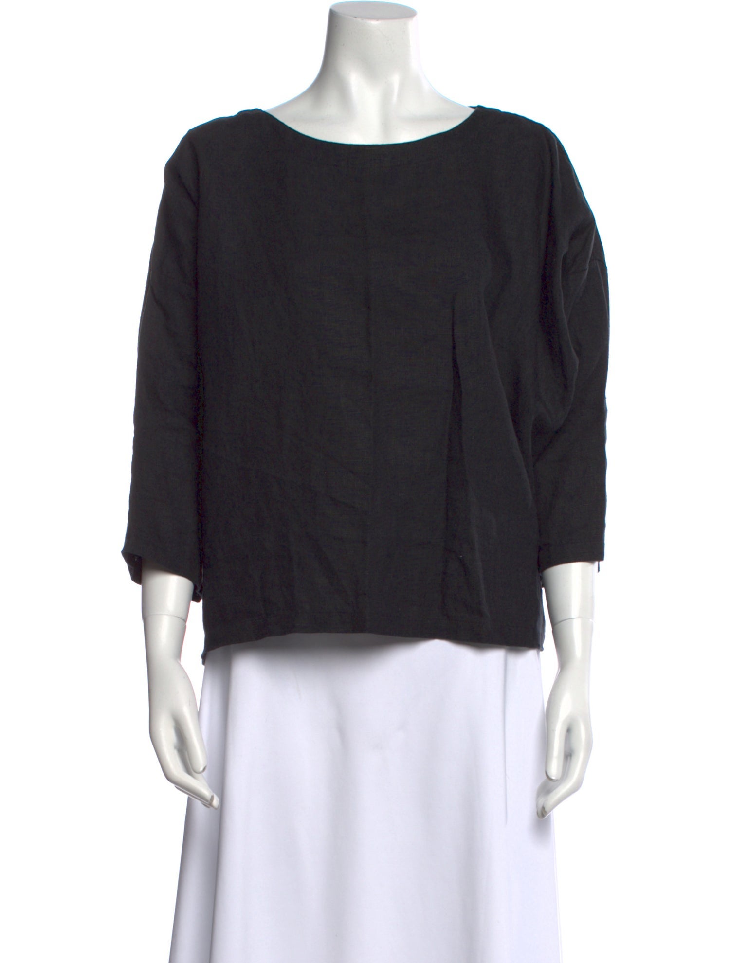 Suzie Kondi Linen Bateau Neckline Blouse