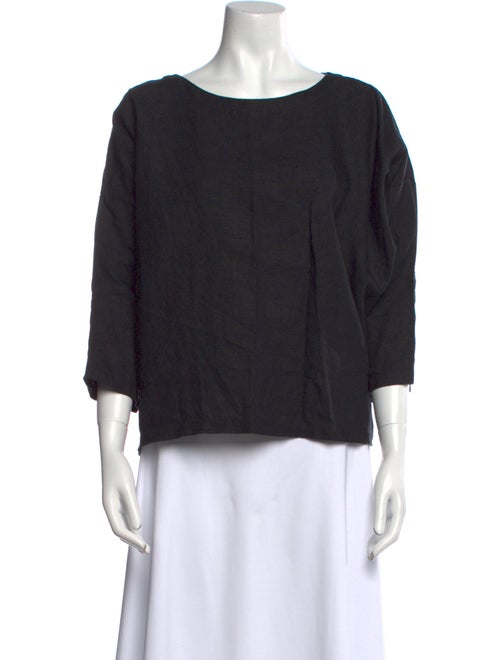 Suzie Kondi Linen Bateau Neckline Blouse