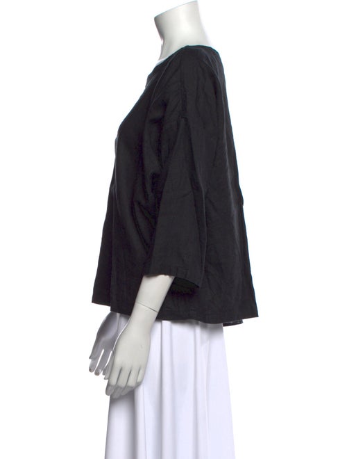 Suzie Kondi Linen Bateau Neckline Blouse