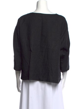 Suzie Kondi Linen Bateau Neckline Blouse