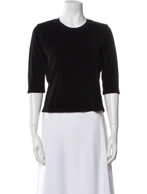 Suzie Kondi Crew Neck Three-Quarter Sleeve Crop Top