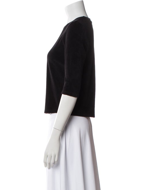 Suzie Kondi Crew Neck Three-Quarter Sleeve Crop Top