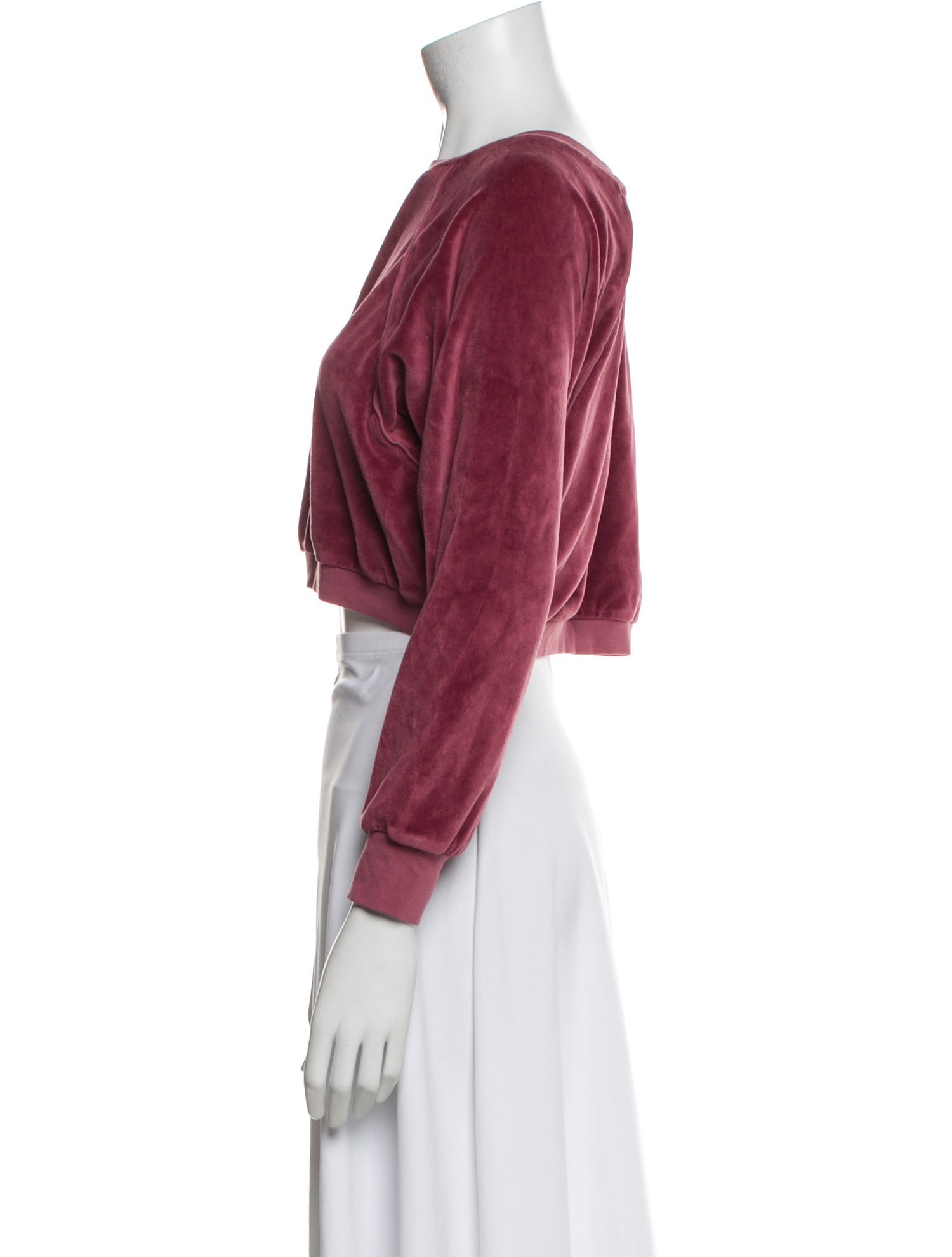 Suzie Kondi Velvet Bateau Neckline Crop Top