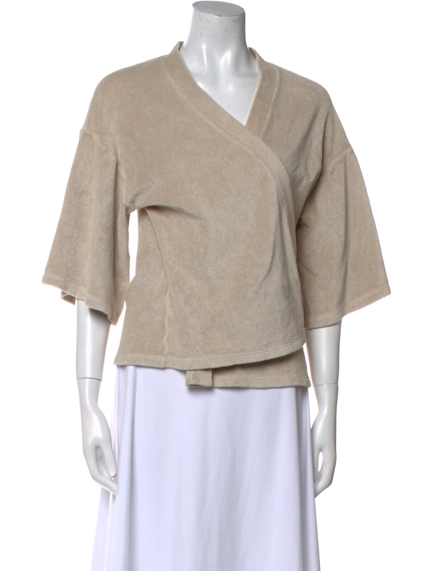 Suzie Kondi V-Neck Three-Quarter Sleeve Sweatshirt