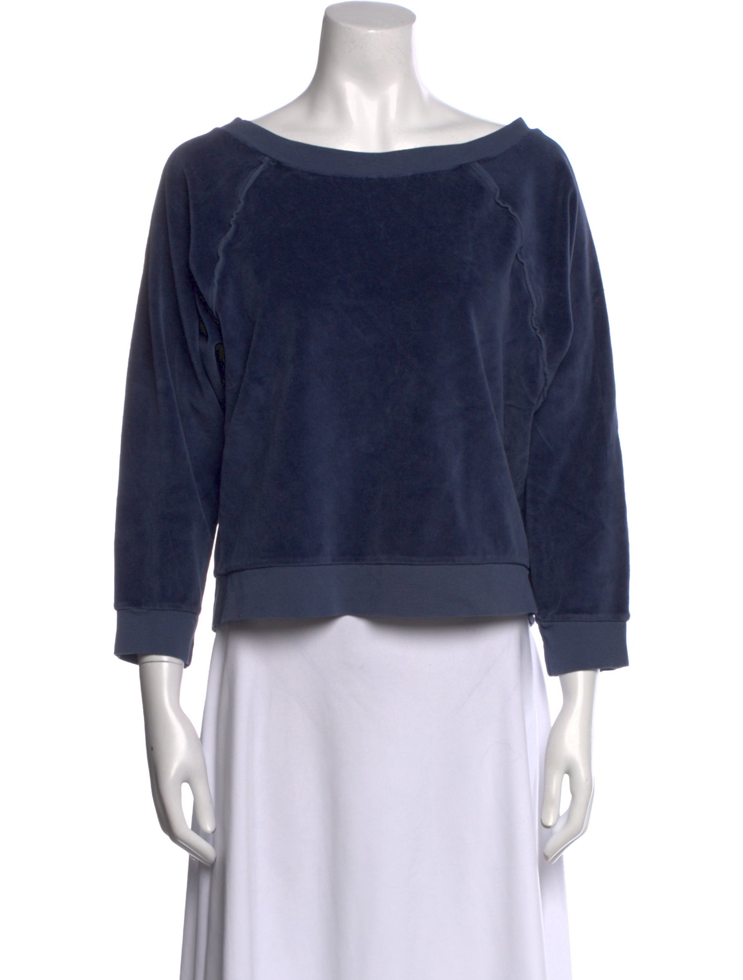 Suzie Kondi Bateau Neckline Three-Quarter Sleeve Crop Top