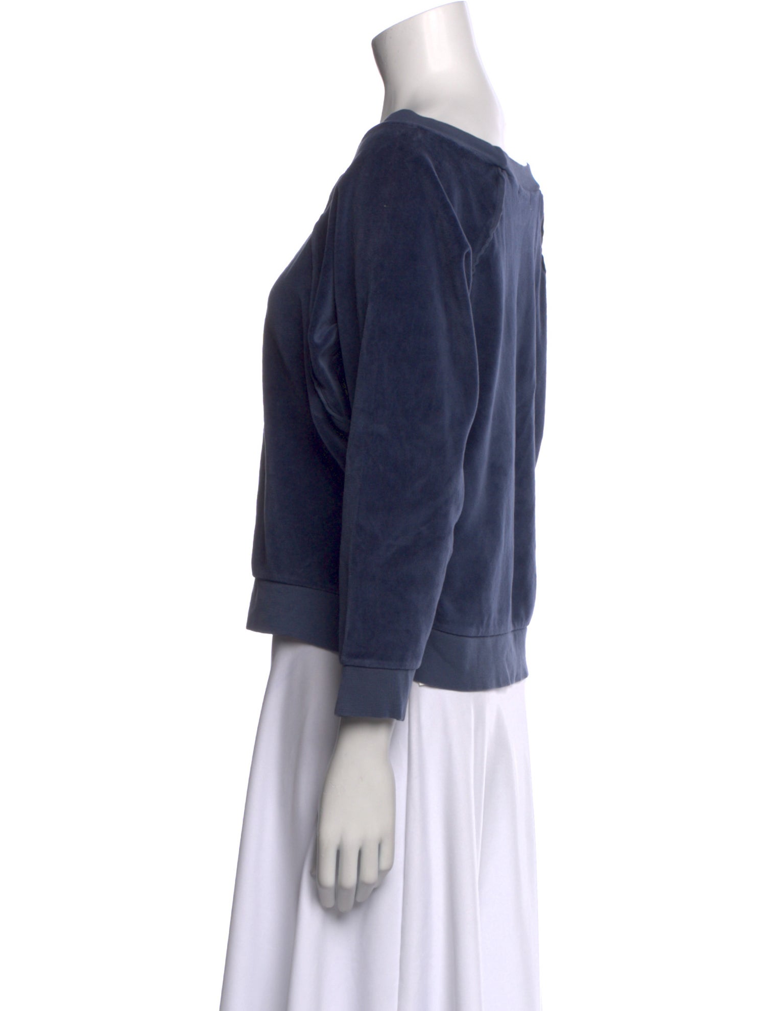 Suzie Kondi Bateau Neckline Three-Quarter Sleeve Crop Top