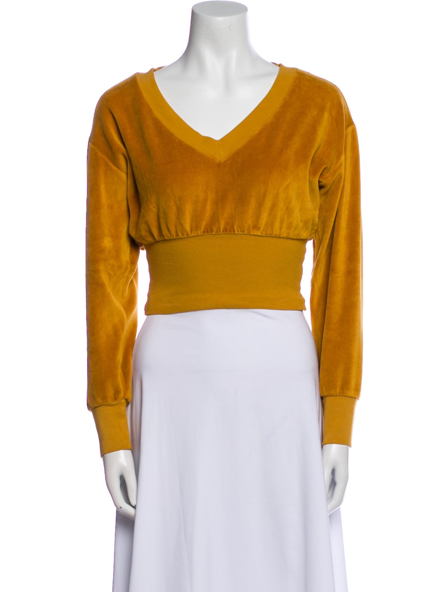 Suzie Kondi V-Neck Long Sleeve Crop Top