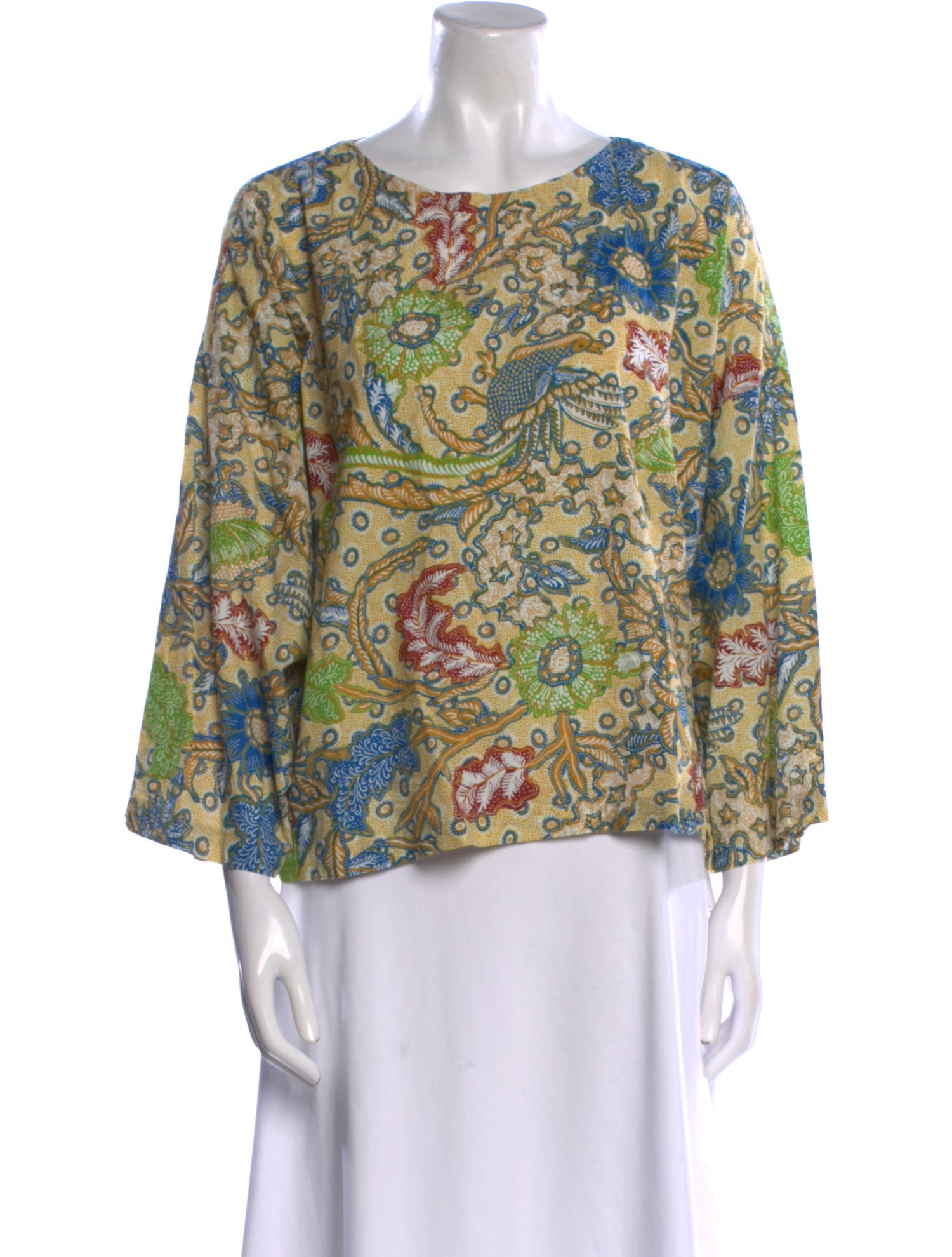 Suzie Kondi Printed Bateau Neckline Blouse