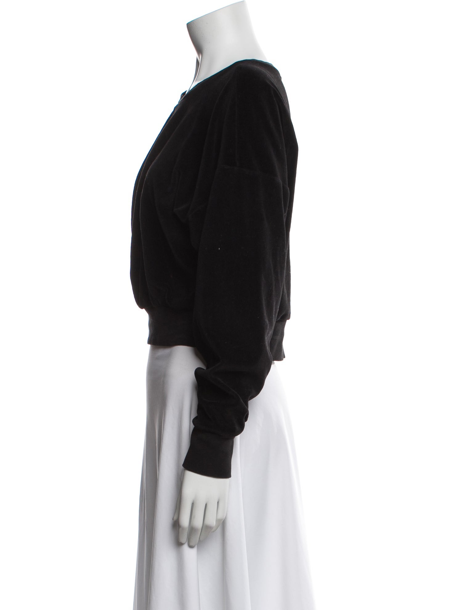 Suzie Kondi Bateau Neckline Long Sleeve Crop Top