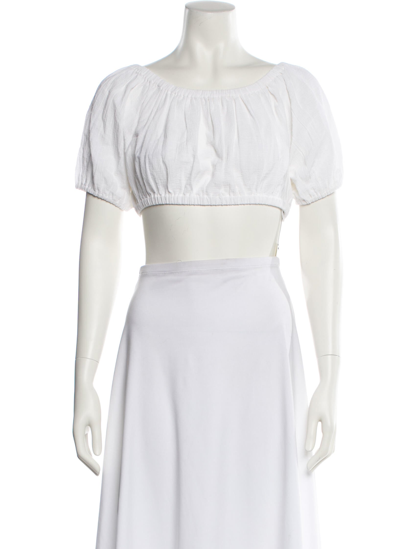 Suzie Kondi Off-The-Shoulder Short Sleeve Crop Top w/ Tags