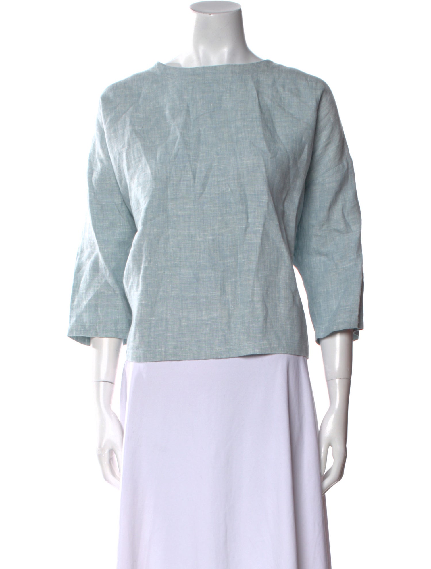 Suzie Kondi Linen Bateau Neckline Crop Top