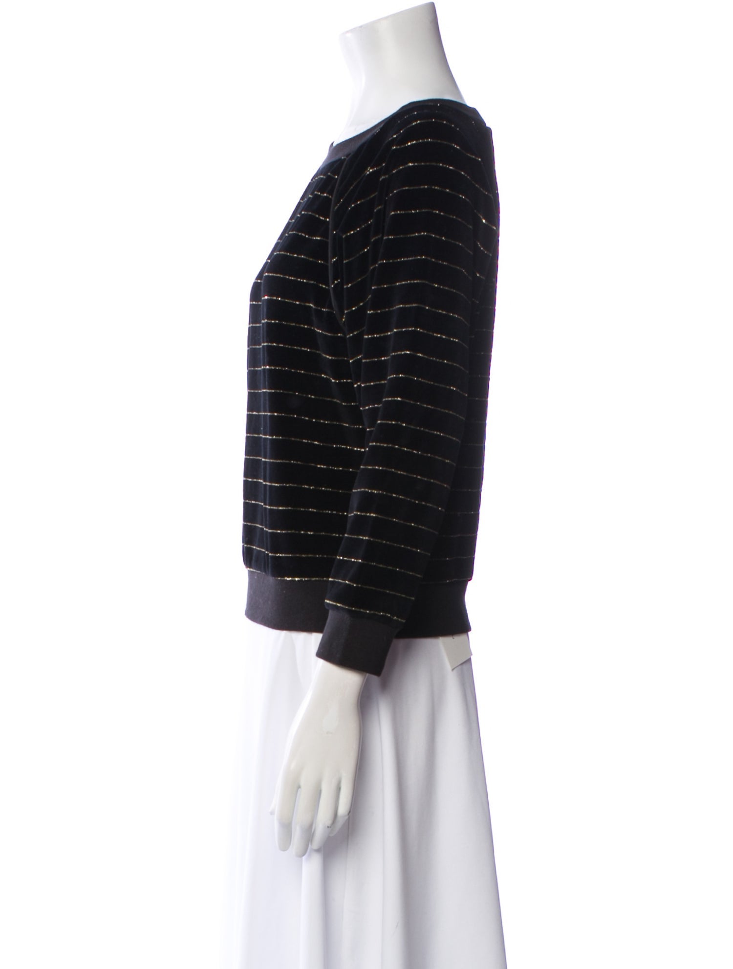 Suzie Kondi Striped Bateau Neckline Sweatshirt w/ Tags