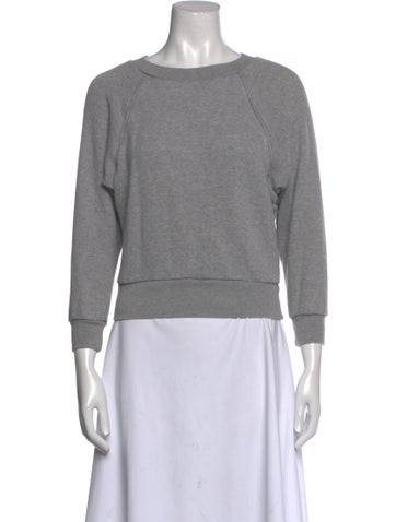 Pre-owned Suzie Kondi Bateau Neckline Three-quarter Sleeve Sweatshirt In Gray