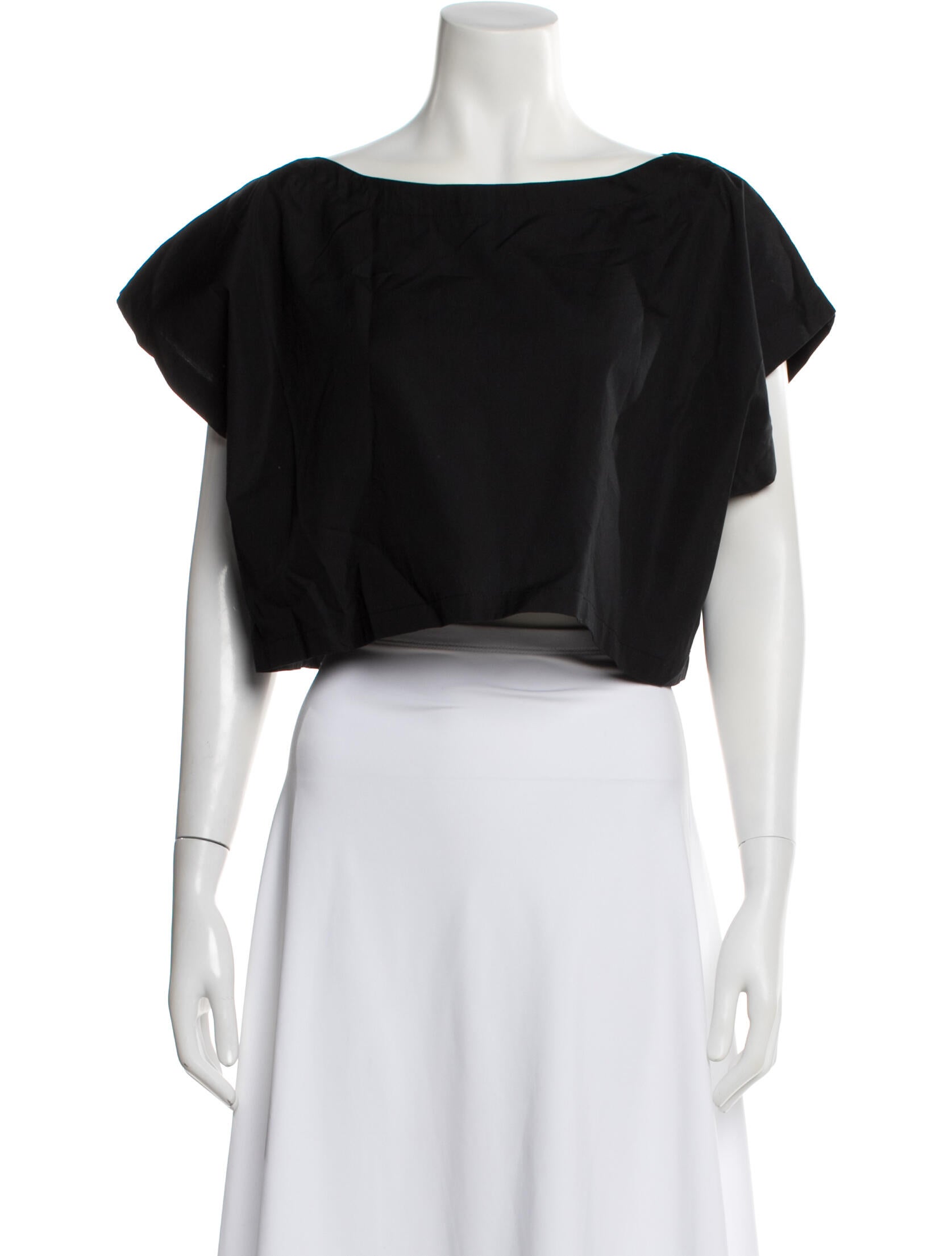 Suzie Kondi Square Neckline Short Sleeve Crop Top