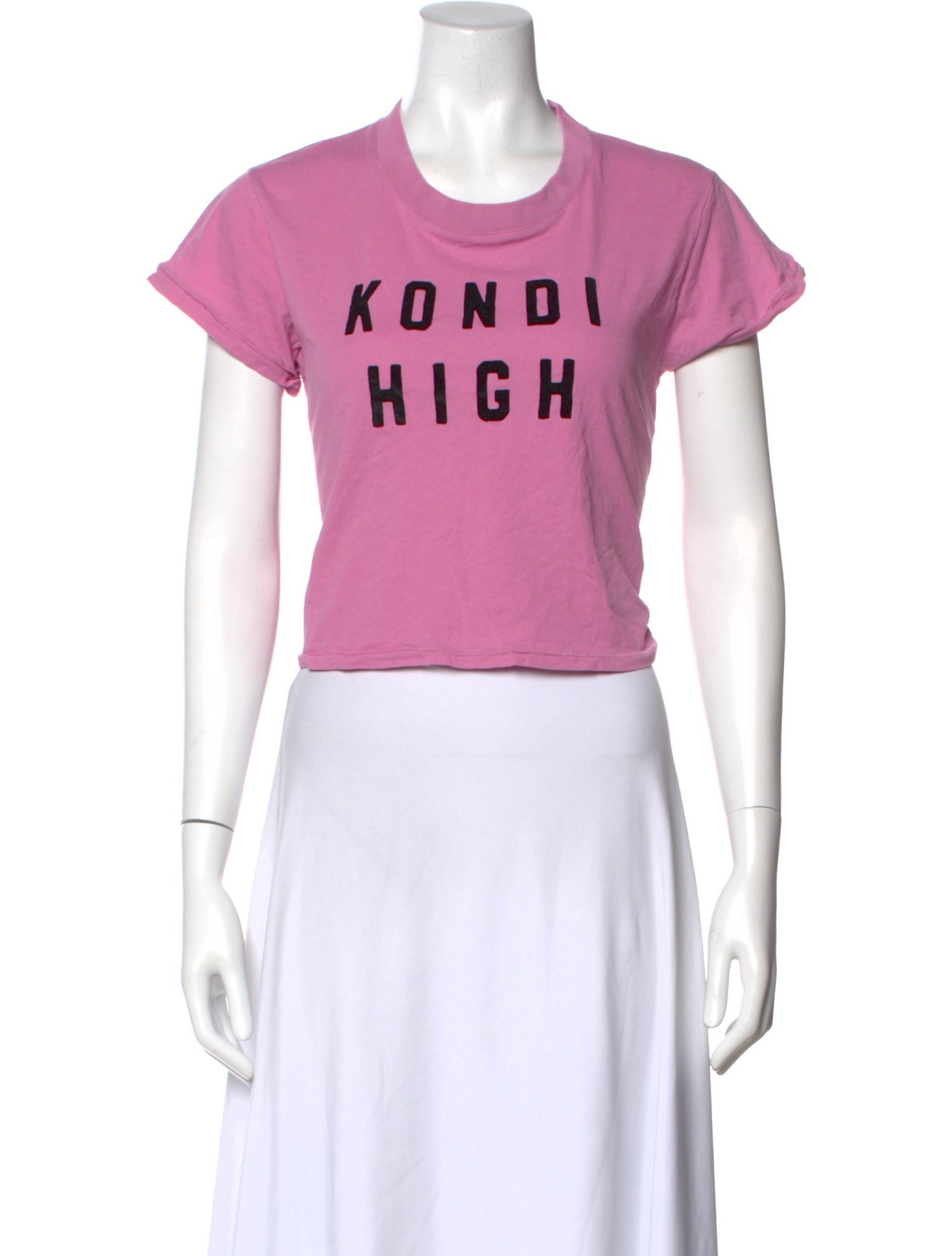 Suzie Kondi Graphic Print Crew Neck Crop Top