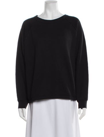 Pre-owned Suzie Kondi Crew Neck Long Sleeve Sweatshirt In Black