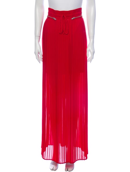 The Kooples Pleated Accents Long Skirt Red