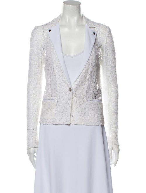 The Kooples Lace Pattern Blazer White