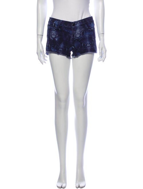 The Kooples Animal Print Mini Shorts Blue