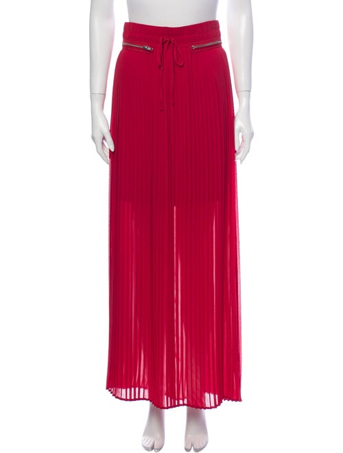 The Kooples Pleated Accents Long Skirt Red