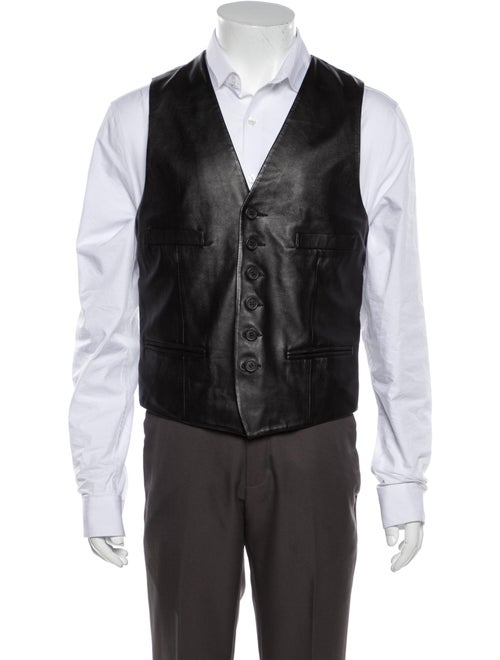 The Kooples Leather Suit Vest Black
