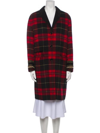 The Kooples Wool Plaid Print Peacoat