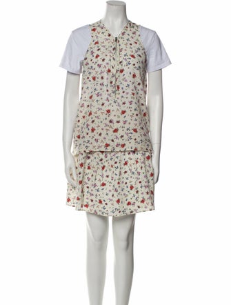 The Kooples Silk Floral Print Skirt Set