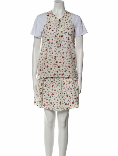 The Kooples Silk Floral Print Skirt Set
